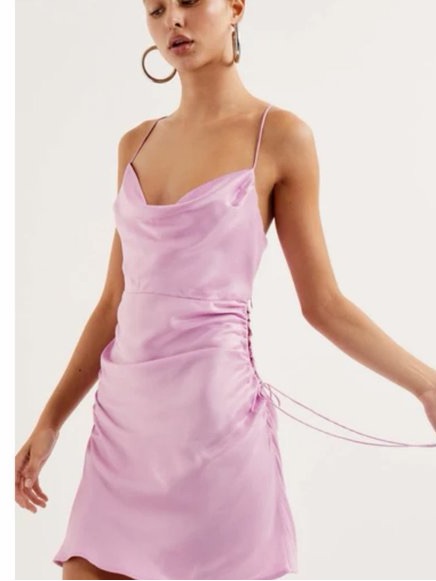 For Love & Lemons Lilac Kyra Cowl Mini Dress